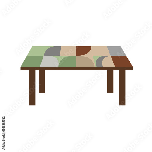 Clay-style vector illustration of a meeting table for startup office design