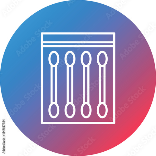 Cotton Swabs Line Gradient Circle Background Icon