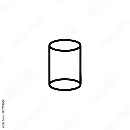Upright Cylinder Geometric Outline Icon