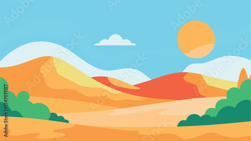 vector illustration of a desert landscape
