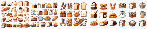 Vector set image of bread