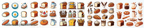 Vector set image of bread