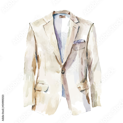 Blazer, watercolor drawing vector, isolated on a white background.