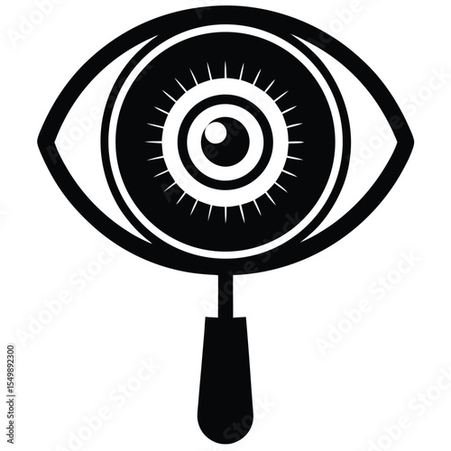 optometrist element isolated eye examination mirror on white background