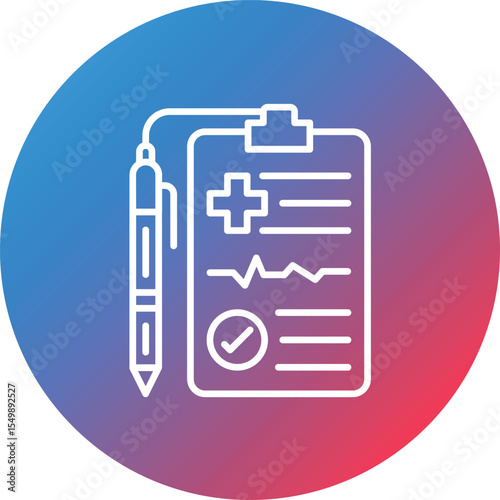Diagnosis Line Gradient Circle Background Icon