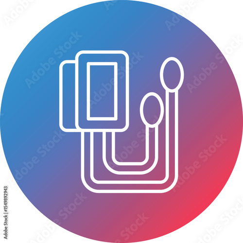 Blood Pressure Line Gradient Circle Background Icon
