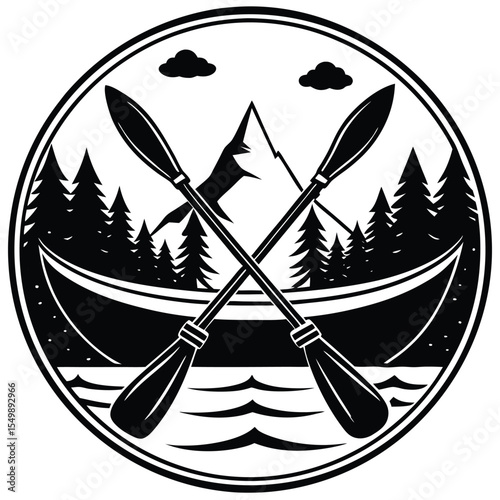 Canoeing Adventure Mountain Lake Canoeing & Paddling Scene