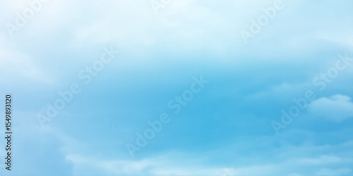 Abstract watercolor blue background. watercolor painting, blue sky overcast above the clouds in horizontal view, beautiful cloudscape for white natural canvas image 