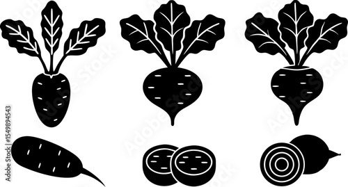 black and white silhouette of beetroot  vector ill (1).eps