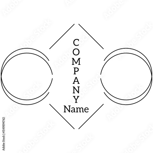 Black line vector logo for company or business. The lines and circles surrounding the company name represent that whatever the opinion is, there is still one goal. Element vector 