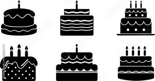 cake icon set illustration  food cake set  simple  (1).eps