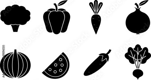 black solid icon for vegetable .eps