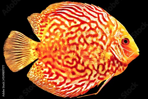 Orange and red fish profile