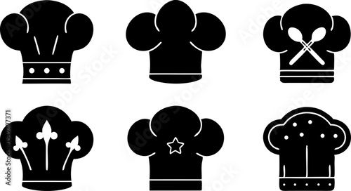 chef hat silhouette icons set  professional cookin (1).eps