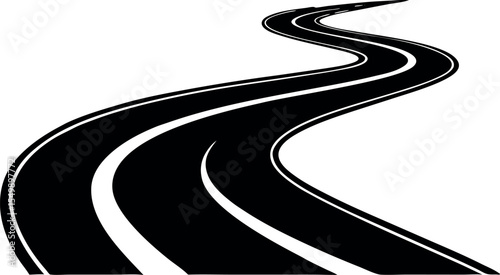 asphalt road with a white background