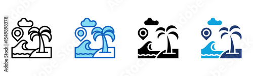 Tourist Attraction icon Multi Style Vector Illustration