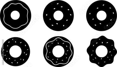 donut silhouette icon in black color  vector templ (1).eps