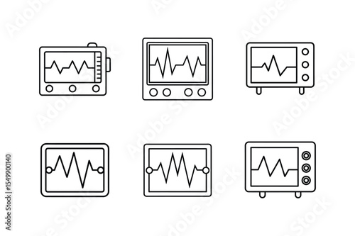 oscilloscope icon line art vector illustration