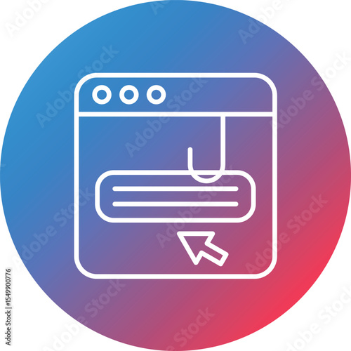 Clickbait Line Gradient Circle Background Icon