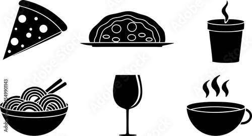 italian cuisine icons  black flat design  vector i.eps