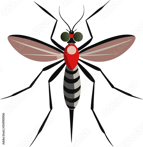 Mosquito white background   vector illustration