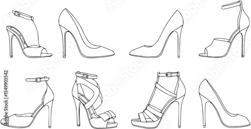 Chic high-heeled shoe mockup on a clean background, ideal for fashion promotions and design presentations.
