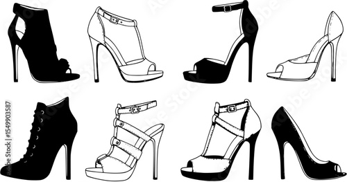 Chic high-heeled shoe mockup on a clean background, ideal for fashion promotions and design presentations.
