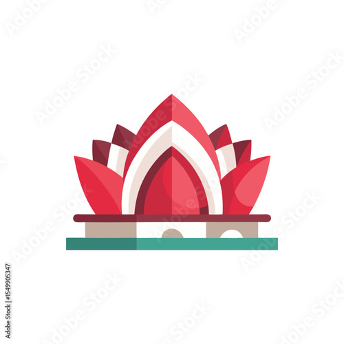 Iconic Opera House A Modern Flat Design Illustration