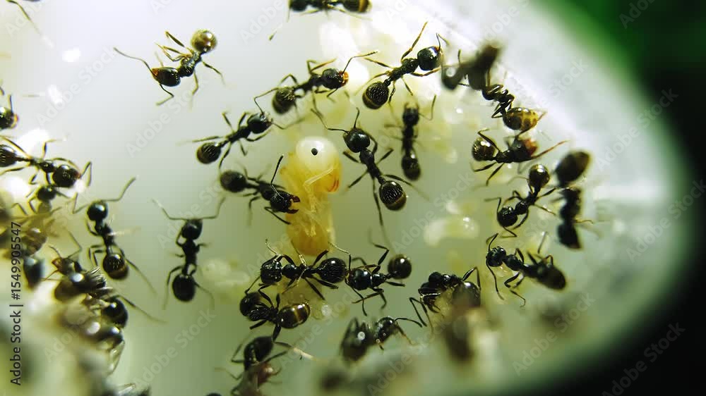 Colony of black reapers messor structor ants in a acrylic Formicarium ...