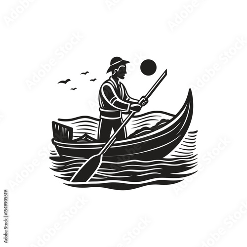 Gondola on Water A Venetian Gondoliere's Serene Journey