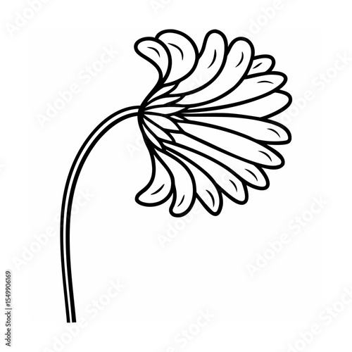 Floral Sketch Blossom Design Element For Spring Decoration