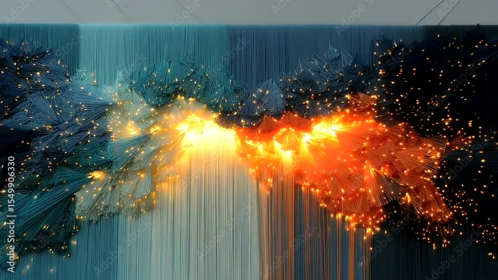 Abstract fiber optic artwork