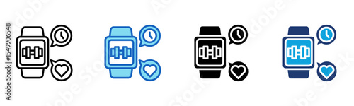 Fitness Tracker icon Multi Style Vector Illustration