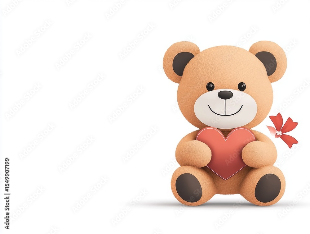 Fototapeta premium Teddy bear holding a heart