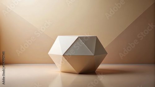 Abstract Geometric Shape on Neutral Background Minimalist Product Display