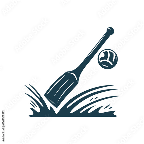 Paddleball Impact Graphic Vector Illustration Ball Leaving Paddle Impact Moment