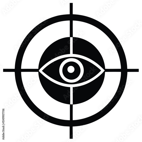 optometrist element isolated fixation target on white background