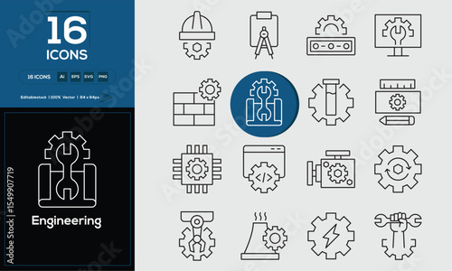 Engineering Set of high-quality icons that are suitable for Engineering. And change your next projects with minimalist icon design, perfect for websites, mobile apps, books, social media