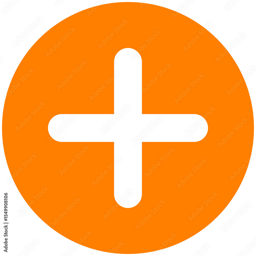 Obraz premium round back orange plus symbol