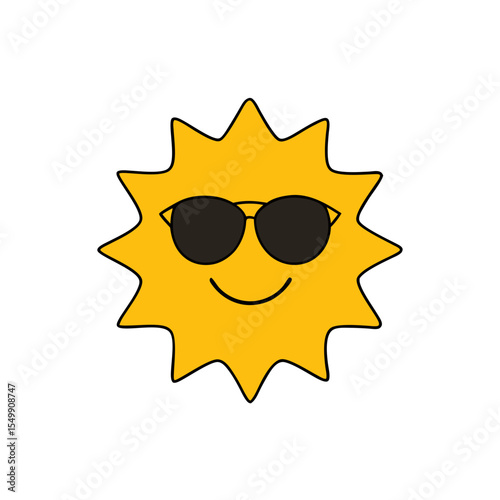 sun with sunglasses