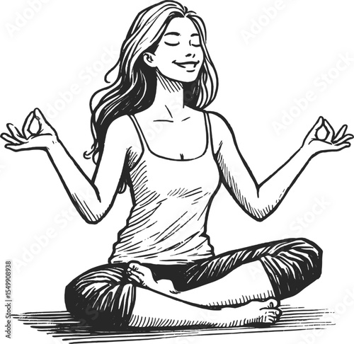 Ink & Om: Meditative Sketch vintage linework ink sketch hand drawn pen drawing vector illustration background