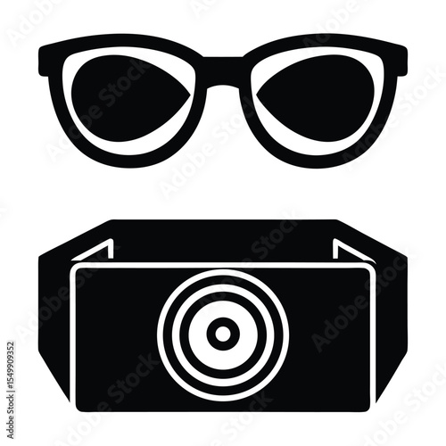optometrist element isolated lens trial box on white background