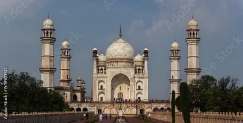 Bibi Ka Maqbara with Reflecting Pool and Minarets