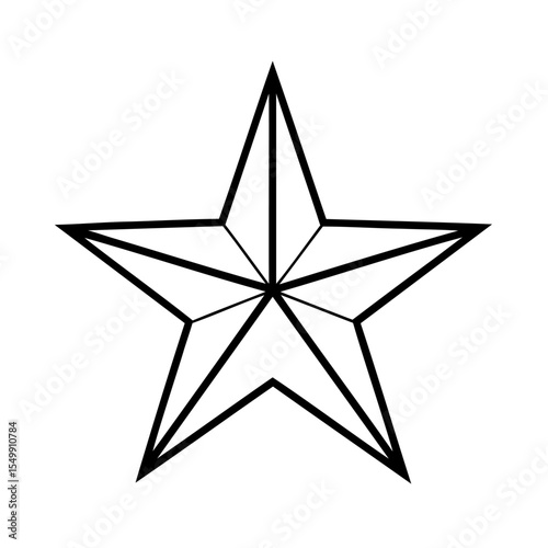 Black Outline Five Pointed Star Geometric Shape vector