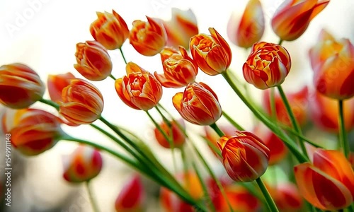 Vibrant Orange-Red Tulips