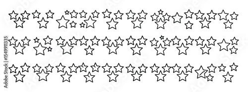 Star Rating Line Icons – Review, Feedback, and Favorite Outline Icon Set for Digital Interfaces