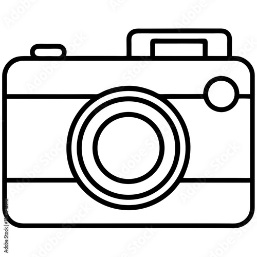 Simple Line Art Camera Icon for Photography and Creative Projects