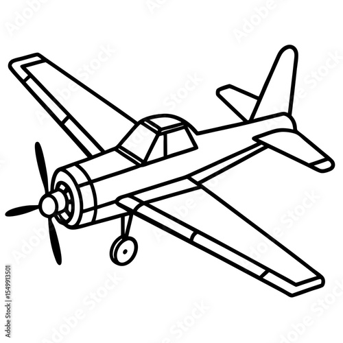 Crop Duster line art vector