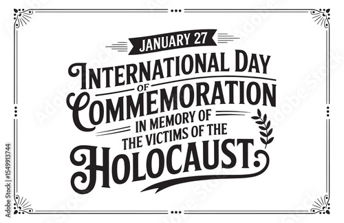 Vintage Typography Poster for International Holocaust Remembrance Day – January 27