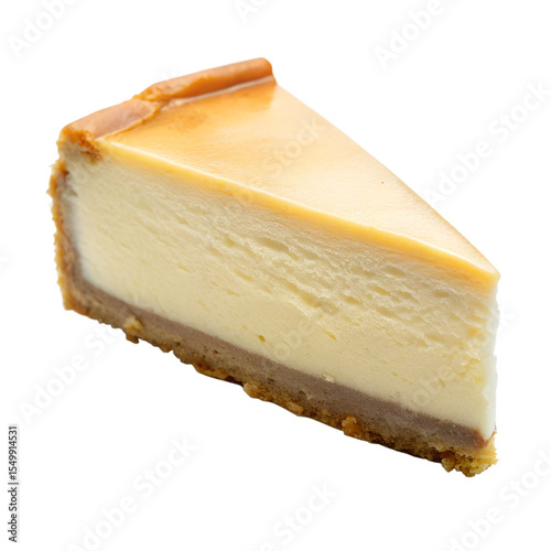 cheesecake slice without shadow isolated on transparent background